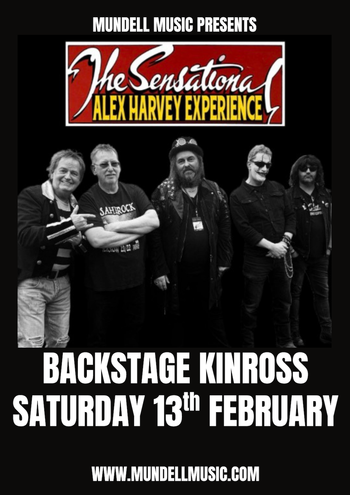 The Sensational Alex Harvey Experience at Backstage on 13 February 2027 gig poster