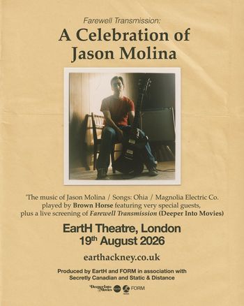 Farewell Transmission: A Celebration of Jason Molina Brown Horse at EartH Theatre on 19 August 2026 gig poster