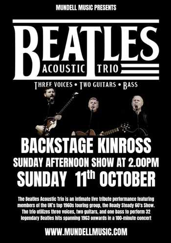 BEATLES ACOUSTIC TRIO at Backstage on 11 October 2026 gig poster