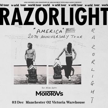 RAZORLIGHT "America" 20th Anniversary Tour Razorlight, The Molotovs at O2 Victoria Warehouse on 3 December 2026 gig poster