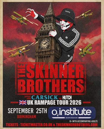 THE SKINNER BROTHERS Carsick, Hutch at O2 Institute on 25 September 2026 gig poster