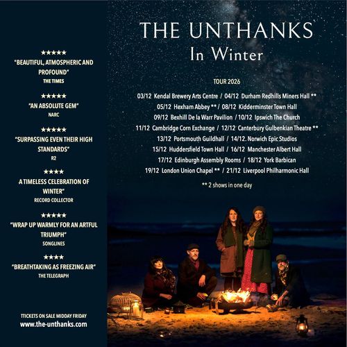 THE UNTHANKS In Winter TOUR 2026 The Unthanks december 2026 tour poster