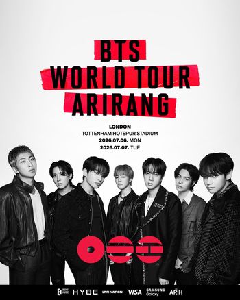 BTS World Tour ARIRANG BTS july 2026 tour poster