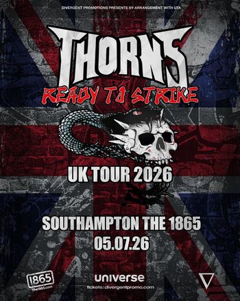THORNS - READY TO STRIKE thorns at The 1865 on 5 July 2026 gig poster