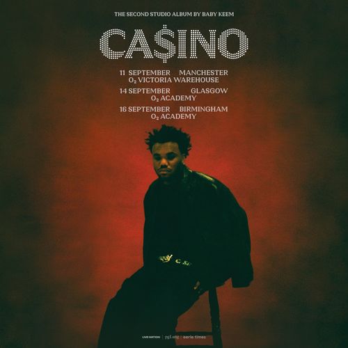 Ca$ino Baby Keem september 2024 tour poster