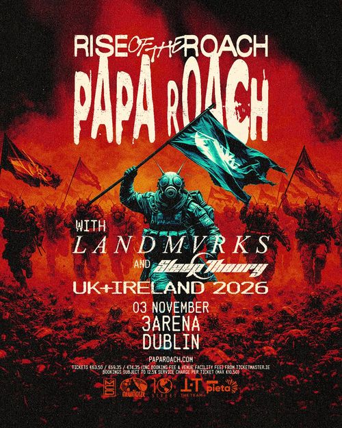 RISE OF THE ROACH - PAPA ROACH LANDMVRKS, Papa Roach, Sleep Theory at 3ARENA on 3 November 2026 gig poster