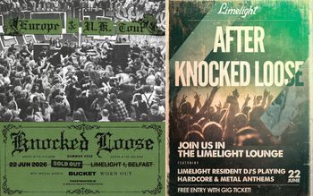 Knocked Loose Worn Out, Bucket at Limelight 1 on 22 June 2026 gig poster