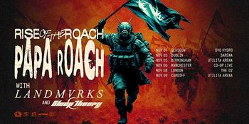 Rise of the Roach - Papa Roach LANDMVRKS, Papa Roach, Sleep Theory november 2024 tour poster