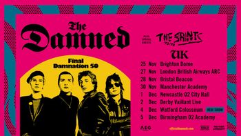 The Damned Final Damnation 50 The Damned, The Saints 73-78 at Watford Colosseum on 4 December 2025 gig poster