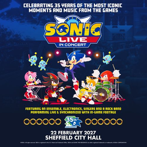 SONIC LIVE IN CONCERT Sonic at Sheffield City Hall on 22 February 2027 gig poster