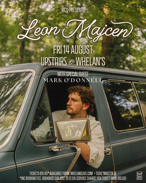 Leon Majcen Mark O’Donnell at Whelan's on 14 August 2026 gig poster