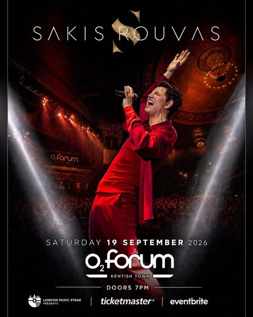 SAKIS ROUVAS Σάκης Ρουβάς at o2 forum on 19 September 2026 gig poster