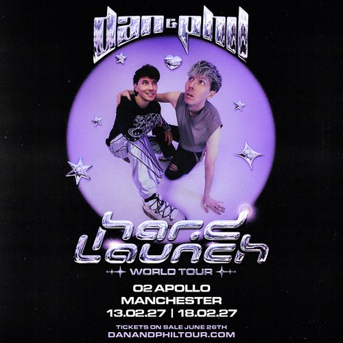 Dan + Phil Hard Launch World Tour Dan & Phil february 2027 tour poster