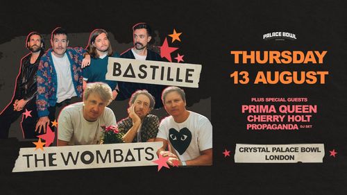 Bastille & The Wombats The Wombats, Bastille at Crystal Palace Bowl on 13 August 2026 gig poster