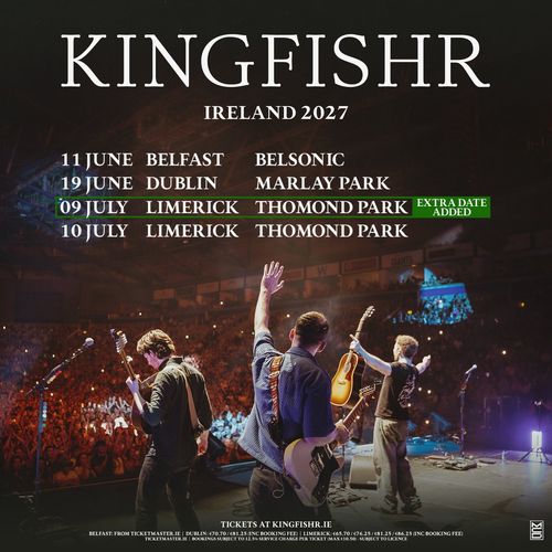 KINGFISHR IRELAND 2027 Kingfishr june 2027 to july 2027 tour poster