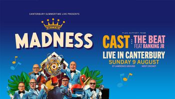 MADNESS Cast, THE BEAT feat RANKING JR at St Lawrence Ground on 9 August 2026 gig poster