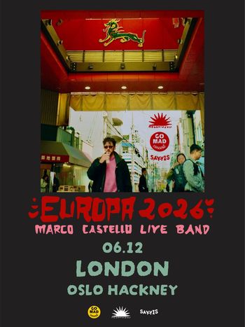 ¡EUROPA 2026! MARCO CASTELLO LIVE BAND Marco Castello at OSLO HACKNEY on 6 December 2026 gig poster