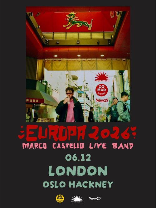 ¡EUROPA 2026! MARCO CASTELLO LIVE BAND Marco Castello at OSLO HACKNEY on 6 December 2026 gig poster