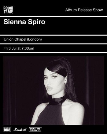 Sienna Spiro at Union Chapel on 3 July 2026 gig poster