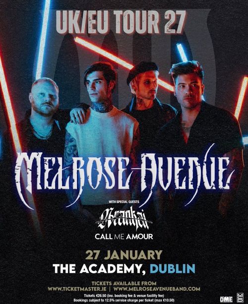 MELROSE AVENUE Call Me Amour, Krazakai at THE ACADEMY on 27 January 2027 gig poster