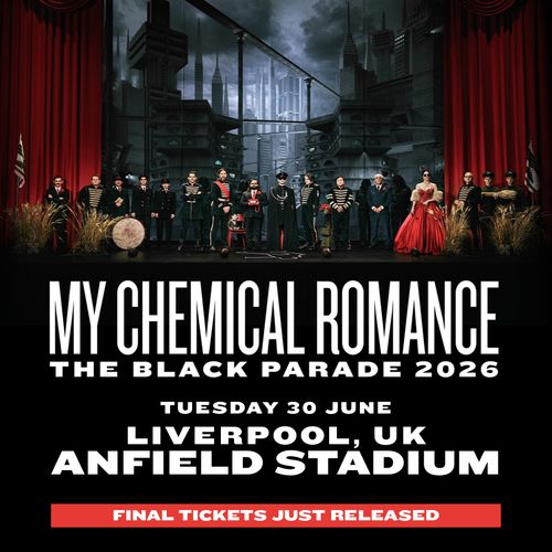 MY CHEMICAL ROMANCE - THE BLACK PARADE 2026 My Chemical Romance at Anfield Stadium on 30 June 2026 gig poster