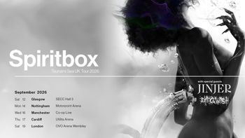Spiritbox Tsunami Sea UK Tour 2026 Spiritbox, Jinjer, Dillomwish september 2026 tour poster