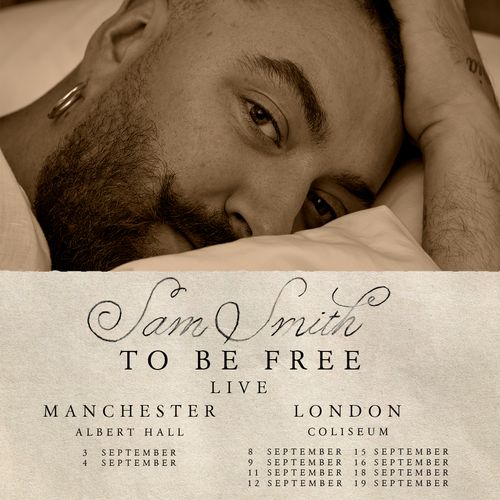Sam Smith - To Be Free Live Sam Smith september 2026 tour poster