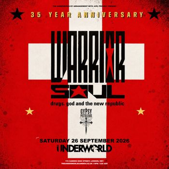 WARRIOR SOUL Gypsy Pistoleros at Underworld on 26 September 2026 gig poster