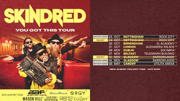 Skindred You Got This Tour Skindred at Telegraph Building on 7 November 2023 gig poster