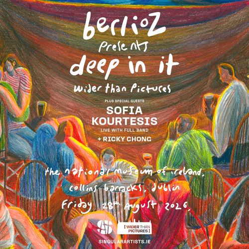 berlioz presents deep in it berlioz, Sofia Kourtesis, RICKY CHONG at the national museum of ireland on 28 August 2026 gig poster