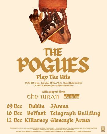 The Pogues Play The Hits URAN, The Pogues, Maicin december 2026 tour poster