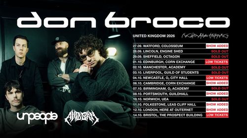 don broco UNITED KINGDOM 2026 NIGHTMARE TRIPPING Don Broco september 2026 to october 2026 tour poster