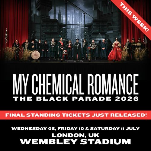MY CHEMICAL ROMANCE THE BLACK PARADE 2026 Skunk Anansie, My Chemical Romance, Joan Jett, Sunny Day Real Estate july 2026 tour poster