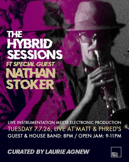 THE HYBRID SESSIONS FT SPECIAL GUEST NATHAN STOKER NATHAN STOKER at MATT & PHRED'S on 7 July 2026 gig poster