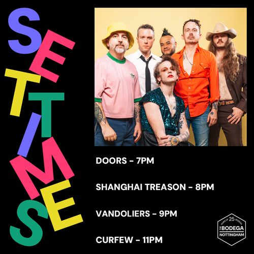 Vandoliers Shanghai Treason at The Bodega on 7 July 2026 gig poster