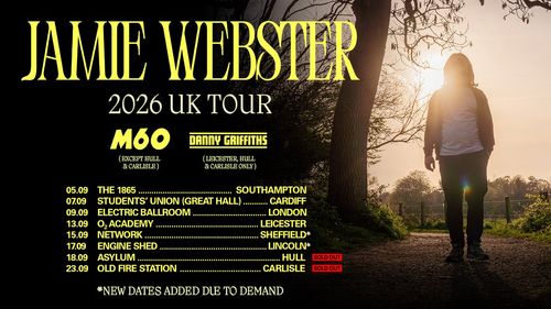 JAMIE WEBSTER 2026 UK TOUR Jamie Webster september 2026 tour poster