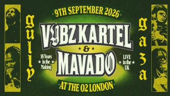Vybz Kartel & Mavado Mavado, Vybz Kartel at The O2 on 9 September 2026 gig poster