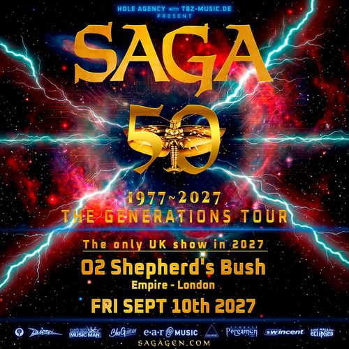 SAGA 50 - THE GENERATIONS TOUR Saga at O2 Shepherd's Bush Empire on 10 September 2027 gig poster