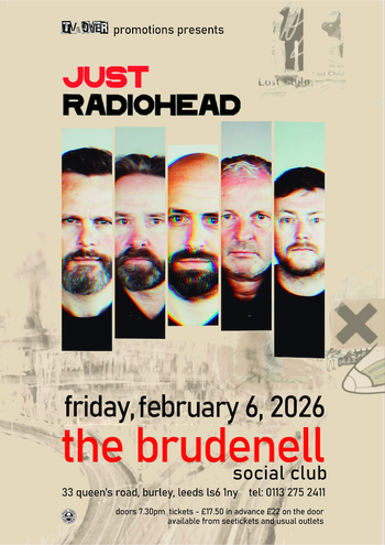 JUST RADIOHEAD at the brudenell social club on 6 February 2026 gig poster