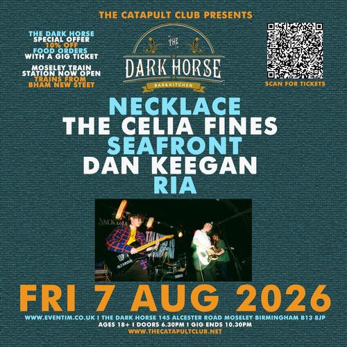 THE DARK HORSE THE CELIA FINES, NECKLACE, DAN KEegan, SEAFRONT, Ria at The Dark Horse on 7 August 2026 gig poster
