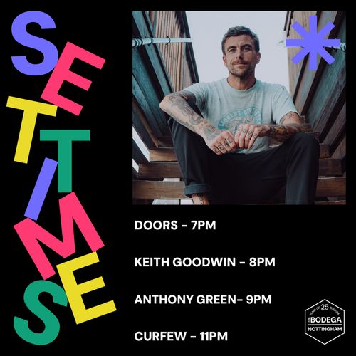 Anthony Green Keith Goodwin at The Bodega on 9 July 2026 gig poster