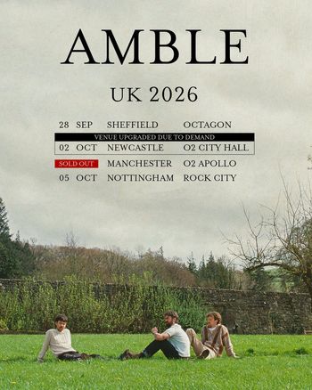 AMBLE UK 2026 Amble september 2026 to october 2026 tour poster
