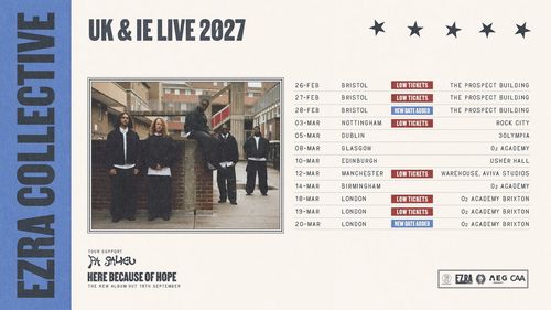 EZRA COLLECTIVE UK & IE LIVE 2027 Ezra Collective february 2027 to march 2027 tour poster