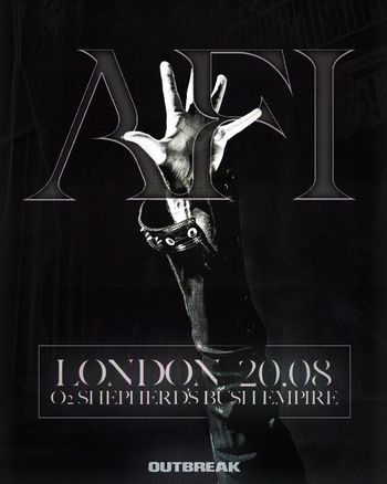 AFI at O2 Shepherd's Bush Empire on 8 February 2008 gig poster