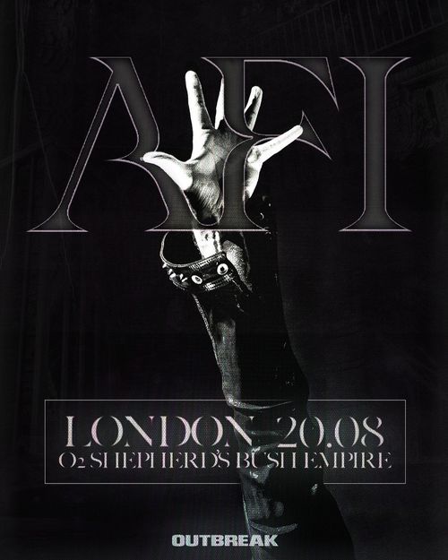 AFI at O2 Shepherd's Bush Empire on 8 February 2008 gig poster