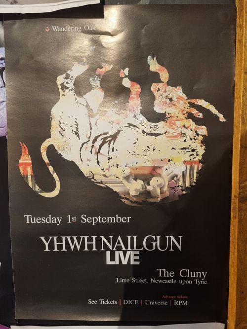 YHWH NAILGUN LIVE YHWH Nailgun at The Cluny on 1 September 2026 gig poster
