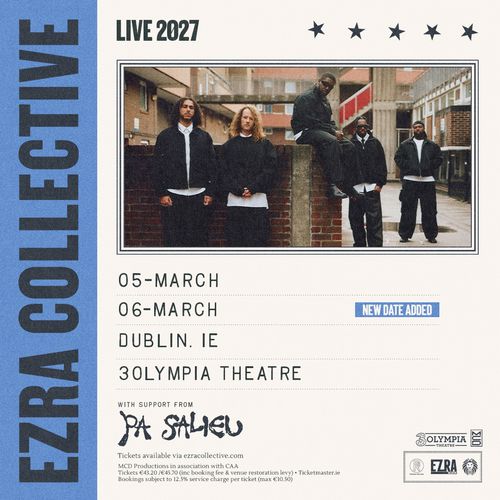 EZRA COLLECTIVE LIVE 2027 Pa Salieu, Ezra Collective march 2027 tour poster