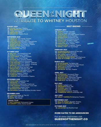 Queen of the Night - A Tribute to Whitney Houston Queen of the Night at 30lympia Theatre on 2 October 2026 gig poster