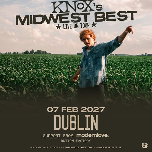 KNOX's MIDWEST BEST LIVE ON TOUR Knox at Button Factory on 7 February 2027 gig poster