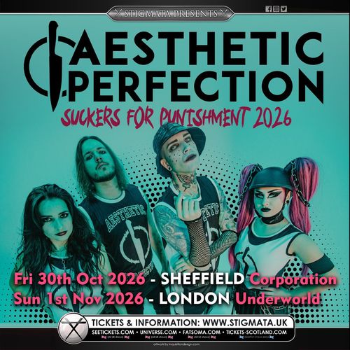 Aesthetic Perfection - Suckers for Punishment 2026 Aesthetic Perfection october 2026 to november 2026 tour poster